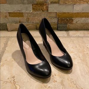 Aldo leather black wedges, size 6, NWOT